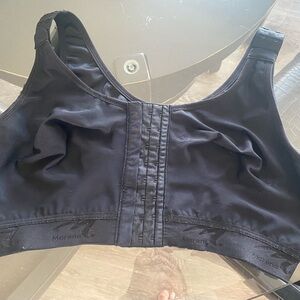Marena Black Front-Closure Support Medical Surgical Sports Bra